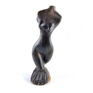 Woman's Torso Nude Hand Carved Wood Nude 10" Vintage (READ)